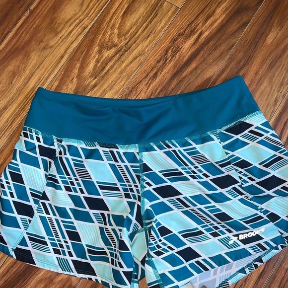 Brooks Womens Lined Chaser Blue Running Short Size M - Picture 2 of 7